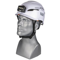 Klein  Safety Helmet, Type-2, Vented Class C, with Rechargeable Headlamp - Ironworkergear