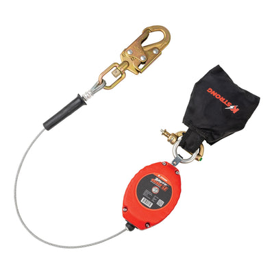 KStrong KStrong® BRUTE™ Backer™ LE 8.5 ft. Cable SRL-LE w/ Snap Hook at Connector End and Shock Pack w/ Twin SRL Connector at Top (ANSI) - Ironworkergear