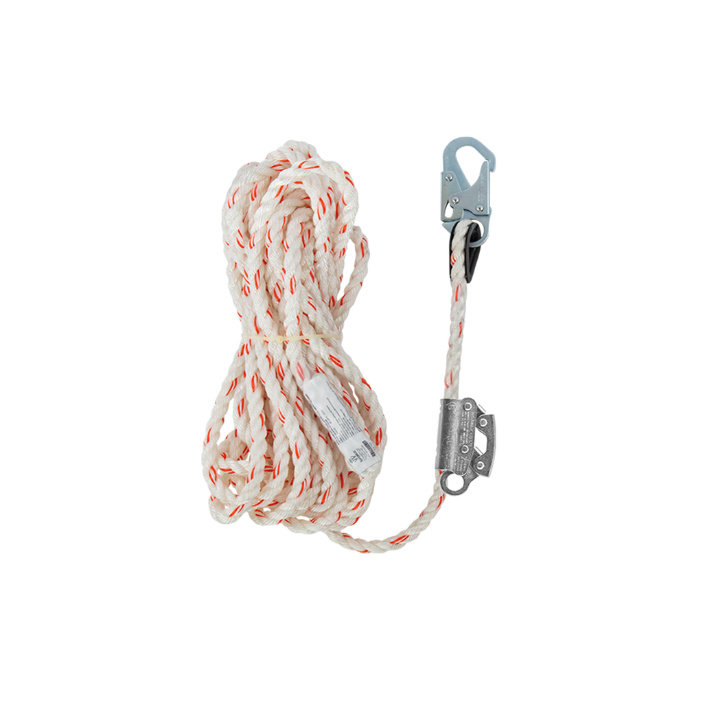 Safewaze 5/8” Rope Lifeline with snap hook and rope grab attached - Ironworkergear