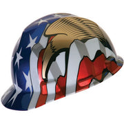 MSA American Flag w/ 2 Eagles V-Gard Hard Hat - Ironworkergear