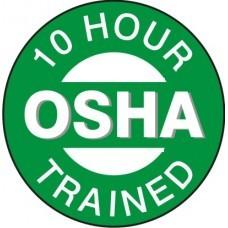 10 Hour OSHA Trained Hard Hat Sticker #HM-125 - Ironworkergear