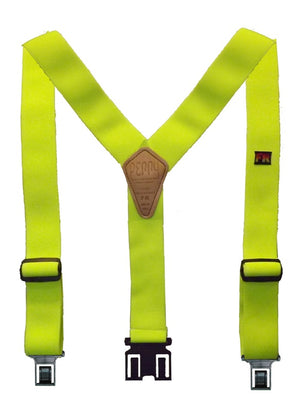 Perry Suspender Men's Eleastic Flame Retardant Perry Suspenders, Lime - Ironworkergear