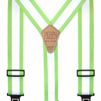 Perry Hi-Viz Lime Suspenders With Reflective Stripes - Ironworkergear