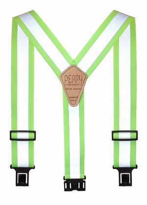 Perry Hi-Viz Lime Suspenders With Reflective Stripes - Ironworkergear