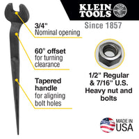 Klein Erection Wrench For 1/2" Soft Bolts #3219 - Ironworkergear