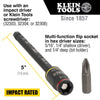 Klein 3-in-1 Impact Flip Socket, 1/4-Inch, 5/16-Inch, 5-Inch Length #32767 - Ironworkergear