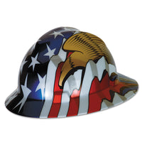 MSA American Flag w/ 2 Eagles V-Gard Hard Hat - Ironworkergear