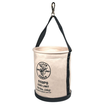Canvas Bucket, Wide Straight-Wall with Pocket, Swivel Snap, 12-Inch #5109PS - Ironworkergear