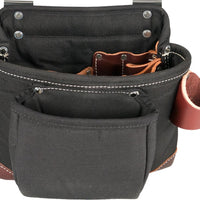 Occidental Leather Part #8517  This clip-on tool bag features holders for pencils, work knife, chisel, level, lumber crayon, plus a heavy duty hammer loop. Designed to fit the 2535 - Builders Vest. Main tool bag corners are reinforced with OxyRed™ leather. Pockets & Tool Holders: 9