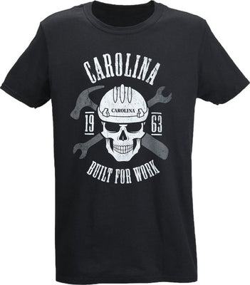 Carolina Skull Built for Work Black T-Shirt #AC201 - Ironworkergear