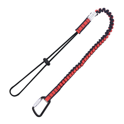 KStrong® Kaptor™ Elasticated Single Leg Tool Lanyard w/Drawstring Cord and Carabiner – 22 lbs. (ANSI) - Ironworkergear