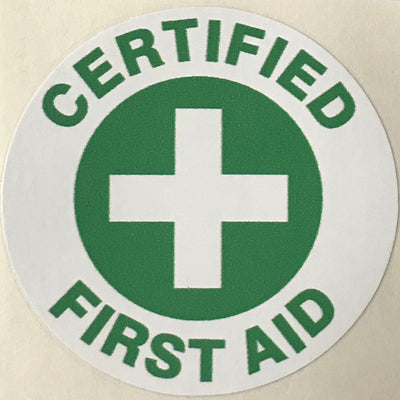 Certifieid First Aid with Cross Hard Hat Marker - Ironworkergear