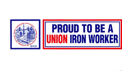 'Proud to be Union Ironworker' Hard Hat Sticker #M16 - Ironworkergear