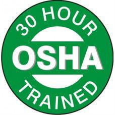 30 Hour OSHA Trained Hard Hat Sticker HM-126 - Ironworkergear