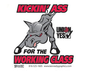 'Kickin' Ass For The Working Class' Hard Hat Sticker #S90 - Ironworkergear