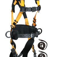 Journeyman Flex® Aluminum 3D Construction Belted Full Body Harness, Tongue Buckle Leg Adj. #7035B - Ironworkergear
