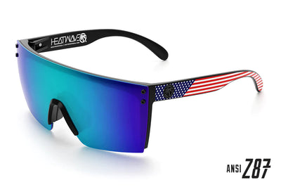 Heat Wave Lazer Face Sunglasses: Stars & Stripes USA  Z87+ - Ironworkergear