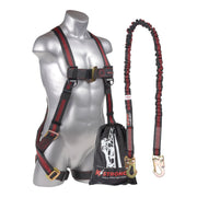 KStrong® Kapture™ Elite 5-Point Full Body Harness, Dorsal D-Ring, MB Legs with Internal Design Shock Absorbing Lanyard with Snap Hooks - Ironworkergear