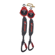 KStrong® Dual 6 ft. Micron™ SRL assembly with aluminum carabiners (ANSI). Includes connector to attach to harness. - Ironworkergear