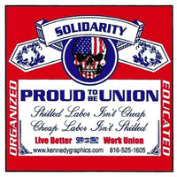 "Solidarity, Proud to be Union" Hard Hat Sticker #S113 - Ironworkergear