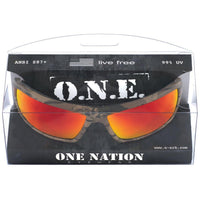ERB One Nation Live Free Camo Revo Red Safety Glasses #18043 - Ironworkergear