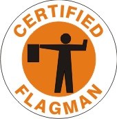 Certified Flagman Hard Hat Marker - Ironworkergear
