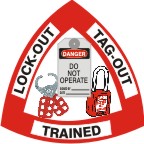 Lockout Tag-Out Trained Hard Hat Marker HM-113 - Ironworkergear