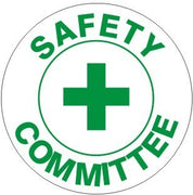 Safety Committee with Cross Hard Hat Marker - Ironworkergear