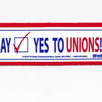 'Say Yes to Unions' Hard Hat Sticker #M1 - Ironworkergear
