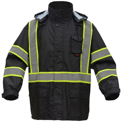 GSS Safety Class 3 Premium Non-Ansi Hooded Rain Coat - Ironworkergear