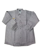 Prison Blues USA Hickory Long-Sleeve Button-Front Shirt - Ironworkergear