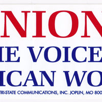 Unions, The Voice Of American Workers Bumper Sticker #BP122 - Ironworkergear