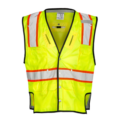 Kishigo Fall Protection Vest Hi-Vis Lime T341 - Ironworkergear
