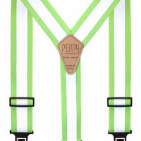 Perry Hi-Viz Lime Suspenders With Reflective Stripes - Ironworkergear