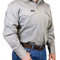 Forge FR Snap Front Grey Work Shirt - Ironworkergear