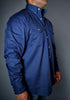 FR Western Style Pearl snap - Navy - With U.S Flag - Ironworkergear