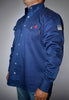 FR Western Style Pearl snap - Navy - With U.S Flag - Ironworkergear
