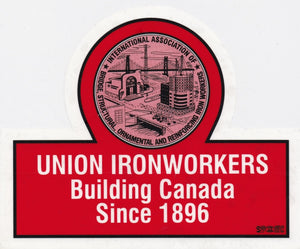 Union Ironworkers Building Canada Large Window Sticker #IW1896CL