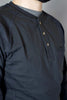 FR 3-Button Henley Shirt - Black - Ironworkergear