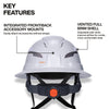 KLEIN TOOLS-Class C Type-2 Hard Hat, Vented Full Brim with Chin Strap, White #60401T2