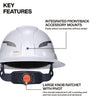 KLEIN TOOLS- Class E Type 2 Hard Hat, Non-Vented Full Brim with Chin Strap and Headlamp #60406T2RL