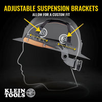 Klein  Safety Helmet, Type-2, Vented Class C, with Rechargeable Headlamp - Ironworkergear