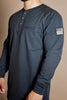 FR 3-Button Henley Shirt - Black - Ironworkergear