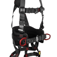 Falltech FT-Iron 3D-Ring Construction Belted Full Body Harness, Tongue Buckle Leg Adjustment #8144 - Ironworkergear