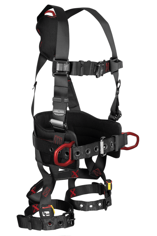 Falltech FT-Iron 3D-Ring Construction Belted Full Body Harness, Tongue Buckle Leg Adjustment #8144 - Ironworkergear