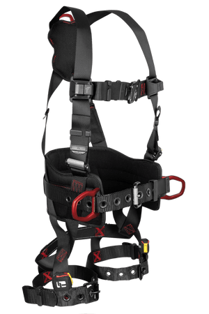 Falltech FT-Iron 3D-Ring Construction Belted Full Body Harness, Tongue Buckle Leg Adjustment #8144 - Ironworkergear