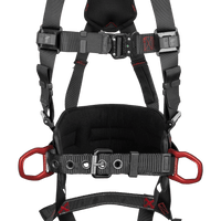 Falltech FT-Iron 3D-Ring Construction Belted Full Body Harness, Tongue Buckle Leg Adjustment #8144 - Ironworkergear