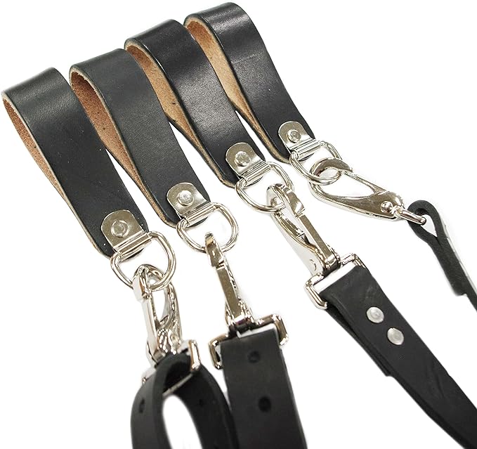 Heavy Duty Leather Suspender D-Ring Loops (Pack of 4) - Rudedog USA #420