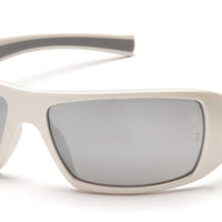 Pyramex Goliath White Frame Silver Mirror Lens Safety Glasses #SW5670D - Ironworkergear