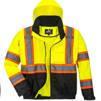 Portwest Hi-Vis Contrast Tape Bomber Jacket - US368 - Ironworkergear